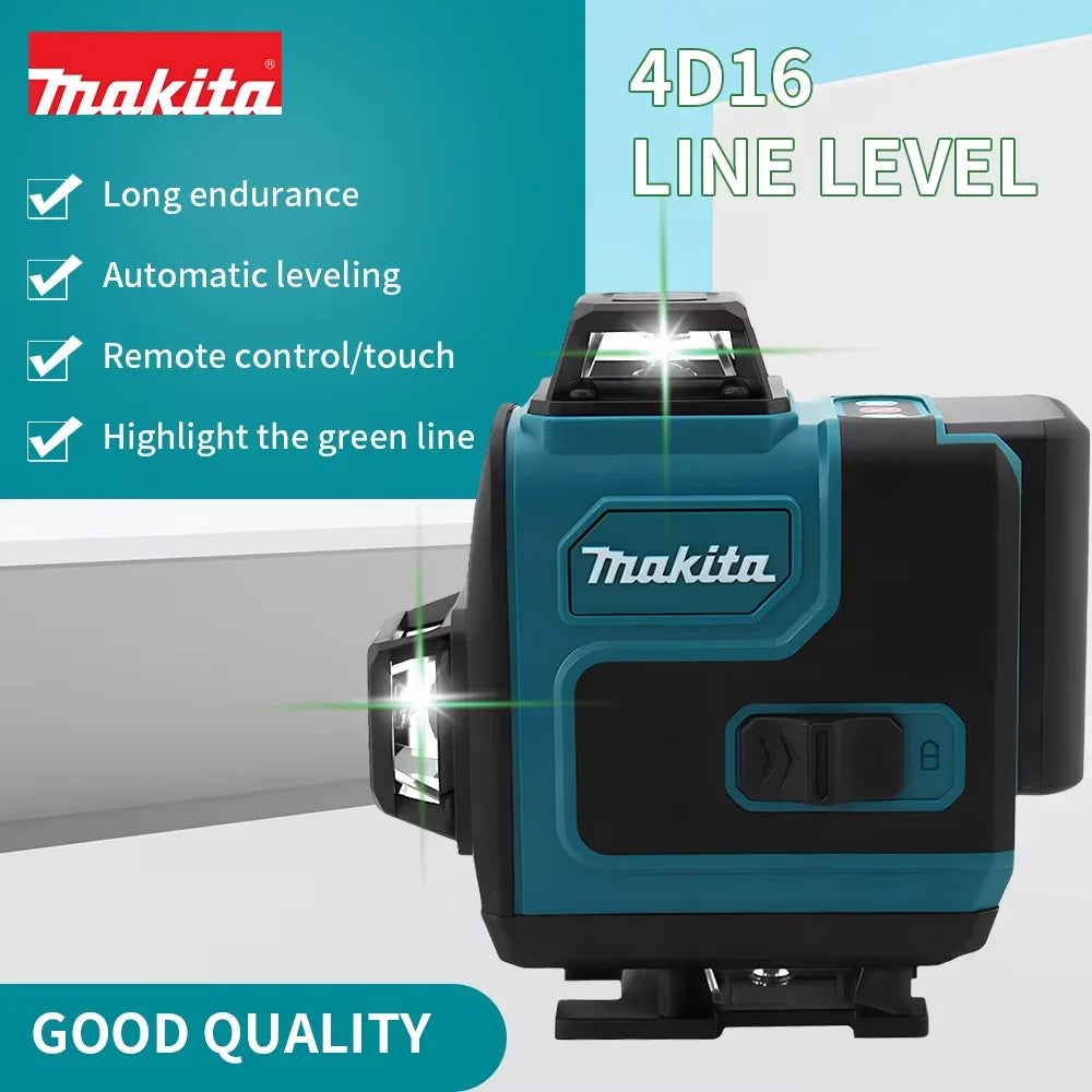 Makita 16 Lines Laser Level 4D High-Precision Green Line Self Leveling Portable 360 Green Beam Horizontal Vertical Laser Level