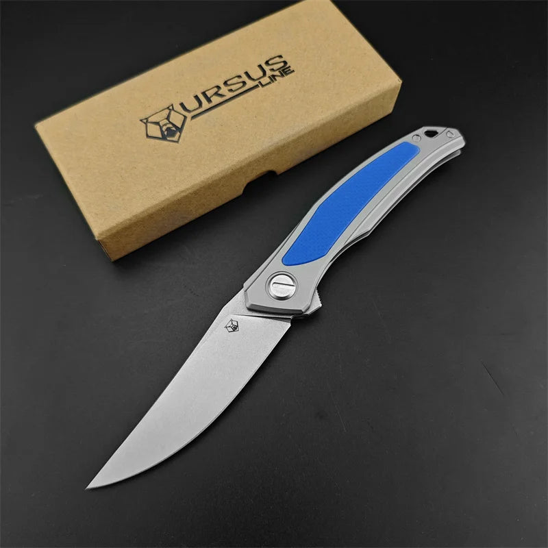 Folding Pocket EDC Knife D2 Blade 420 Steel Inlaid Carbon Fiber Handle Camping Outdoor Utility Survival Knives