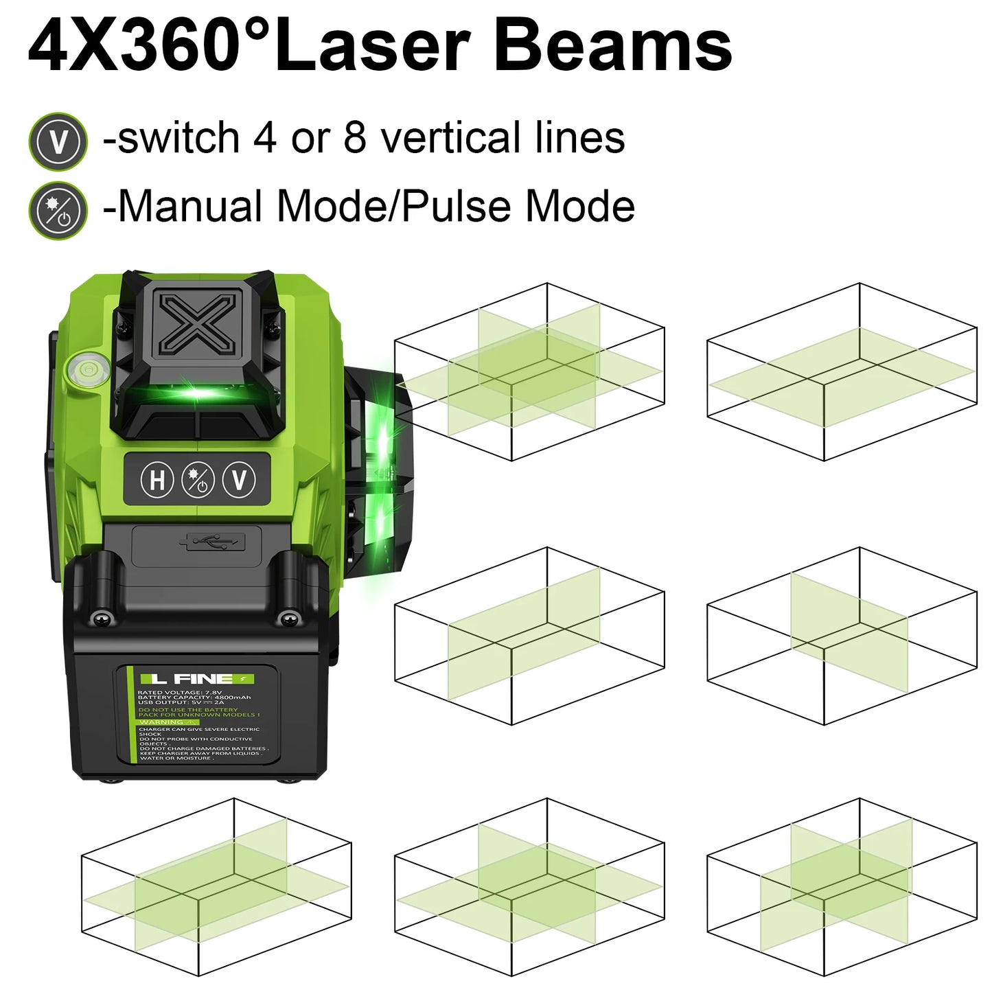 Lfine 4D 16 Lines 360°Self-leveling Laser Levels with Tripod and Suitcase Horizontal And Vertical Professional Laser Level Tool