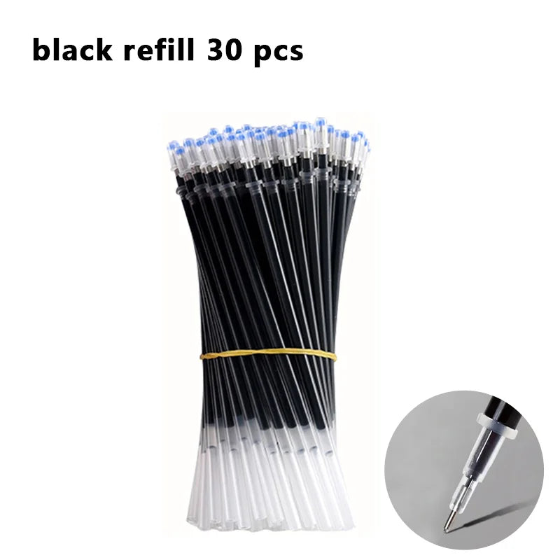 Gel pens Set Black Blue Red Refill Gel Pen Bullet Tip 0.5mm School & office Supplies Stationery kawaii accessories stationery