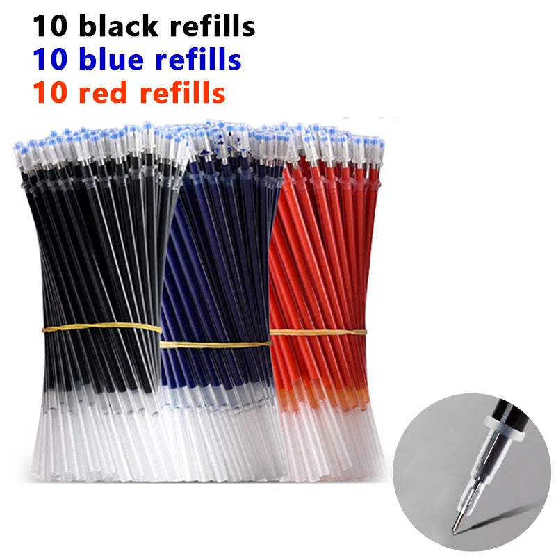 Gel pens Set Black Blue Red Refill Gel Pen Bullet Tip 0.5mm School & office Supplies Stationery kawaii accessories stationery