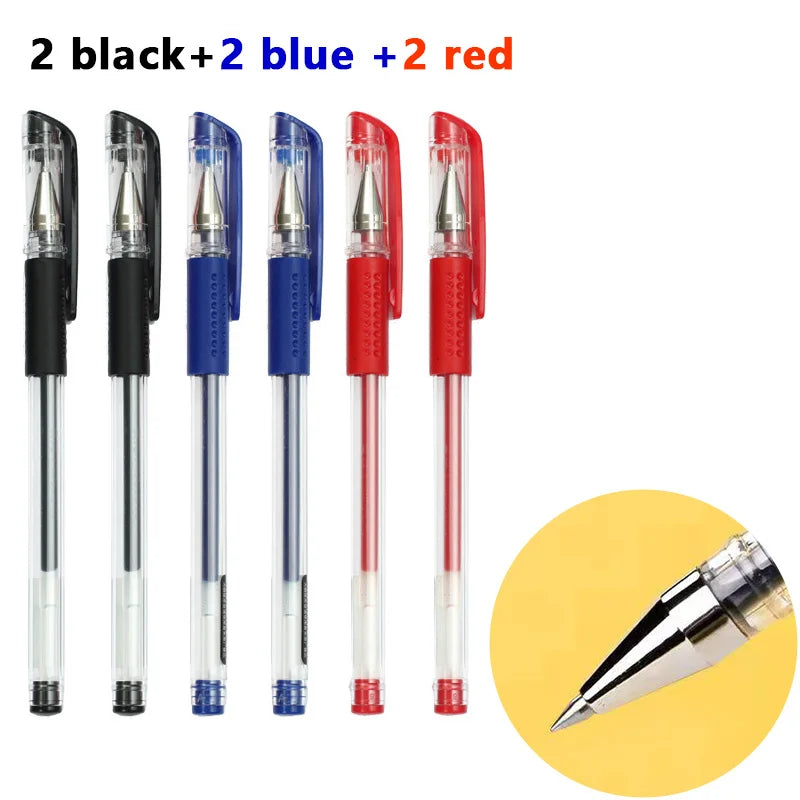 Gel pens Set Black Blue Red Refill Gel Pen Bullet Tip 0.5mm School & office Supplies Stationery kawaii accessories stationery