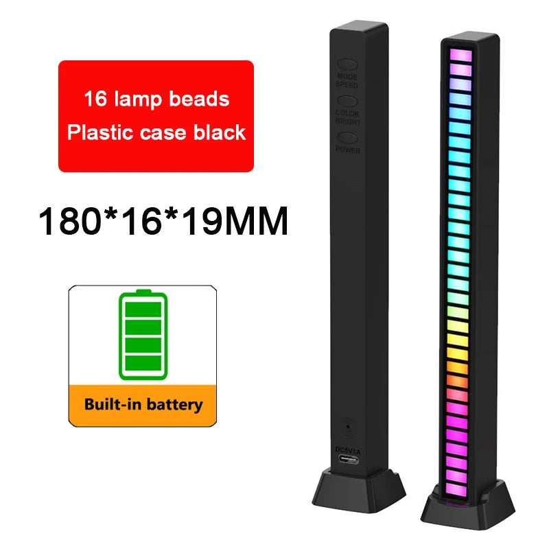 RGB Lamp LED Strip Lights Pickup Light Sound Control Lamp Ambient Light Smart APP Control Music Rhythm For Game Desktop Light