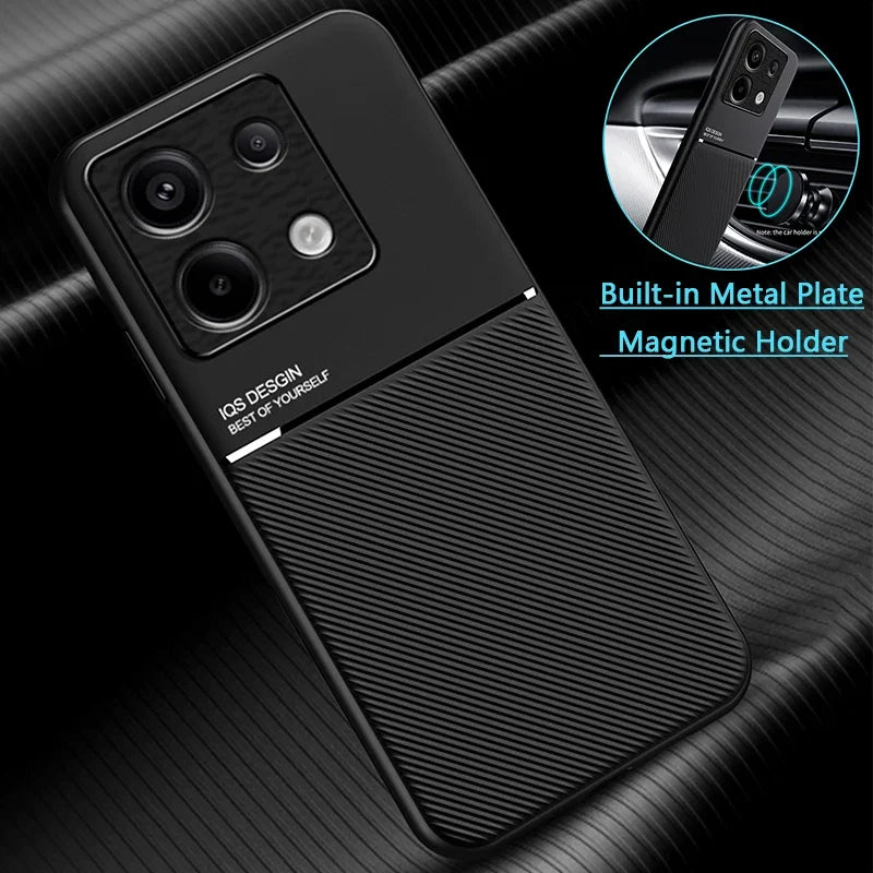 For Xiaomi Redmi Note 13 Pro Plus 5G Case Leather Texture Magnetic Holder Phoen Case Redmi Note 12 11 Pro Plus 12C 13C 4G Cover