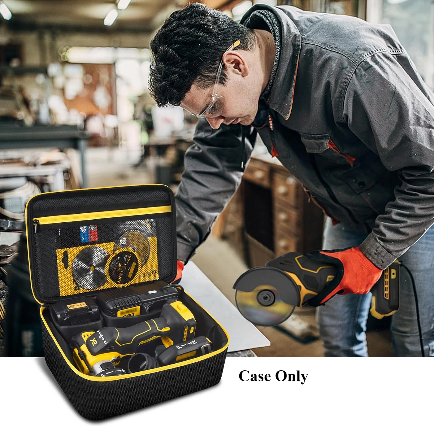 Bag Compatible with DEWALT 20V MAX Cut Off Tool 3 in 1 Brushless (DCS438B), Storage Case Carrying Holder Organizer (case only)