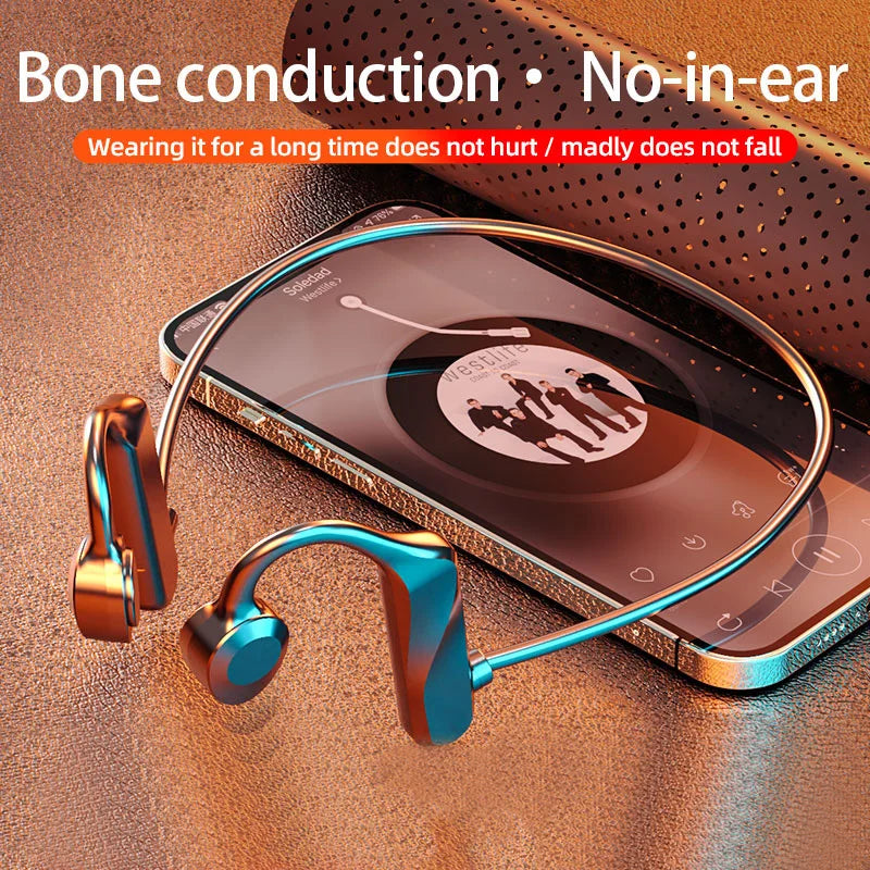 K69 Bone Conduction Earphones Bluetooth Hifi Music Headphones Sport Ear-hook Wireless Headsets with Mic Waterproof Earbuds