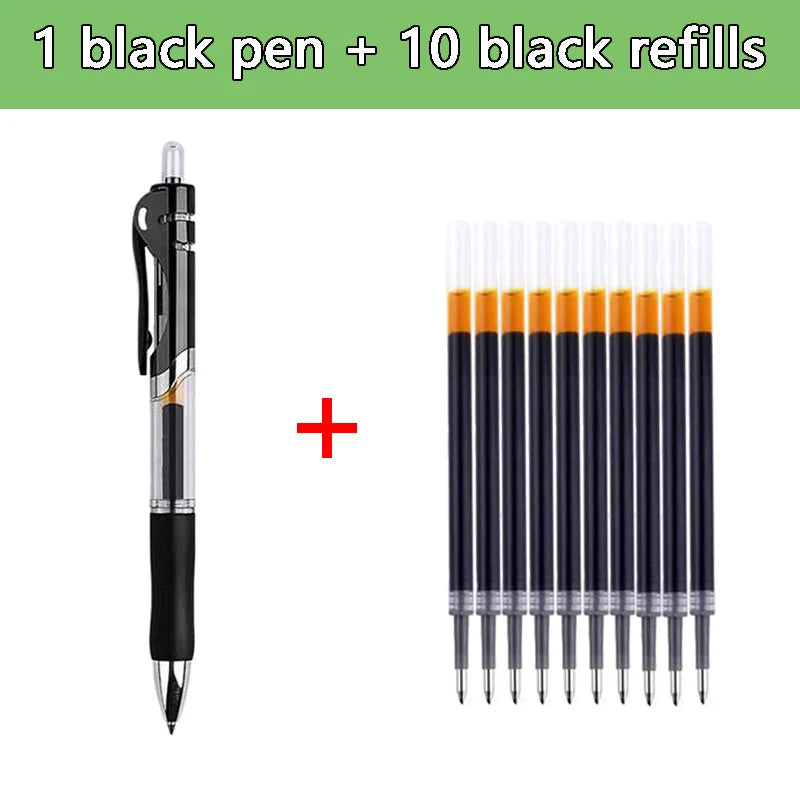 Gel pens Set Black Blue Red Refill Gel Pen Bullet Tip 0.5mm School & office Supplies Stationery kawaii accessories stationery