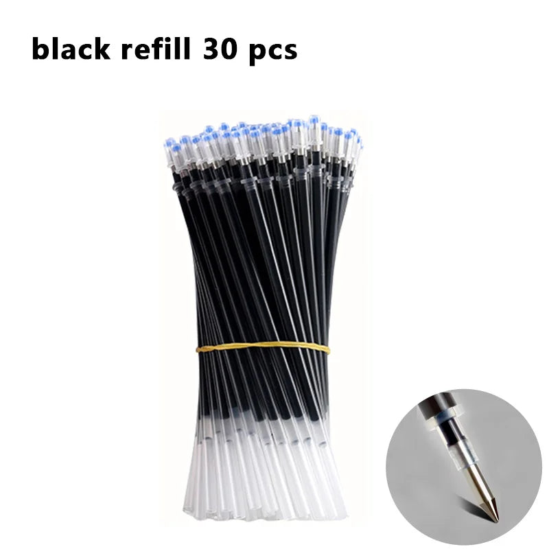 Gel pens Set Black Blue Red Refill Gel Pen Bullet Tip 0.5mm School & office Supplies Stationery kawaii accessories stationery