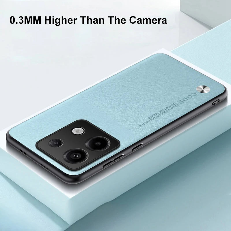 Luxury PU Leather Case For Xiaomi Poco M6 Pro 4G Back Cover Matte Silicone Full Protection Phone Case For Poco M6 Pro 5G PocoM6