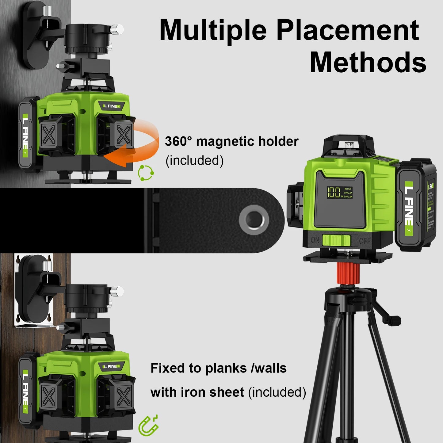 Lfine 4D 16 Lines 360°Self-leveling Laser Levels with Tripod and Suitcase Horizontal And Vertical Professional Laser Level Tool