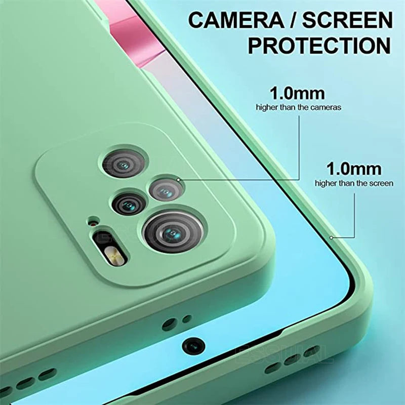 Coque Square Phone Case for Xiaomi Redmi Note 10 Pro Max 10S 1Original Funda Note10 S 4G Matte Silicone Soft Case Case