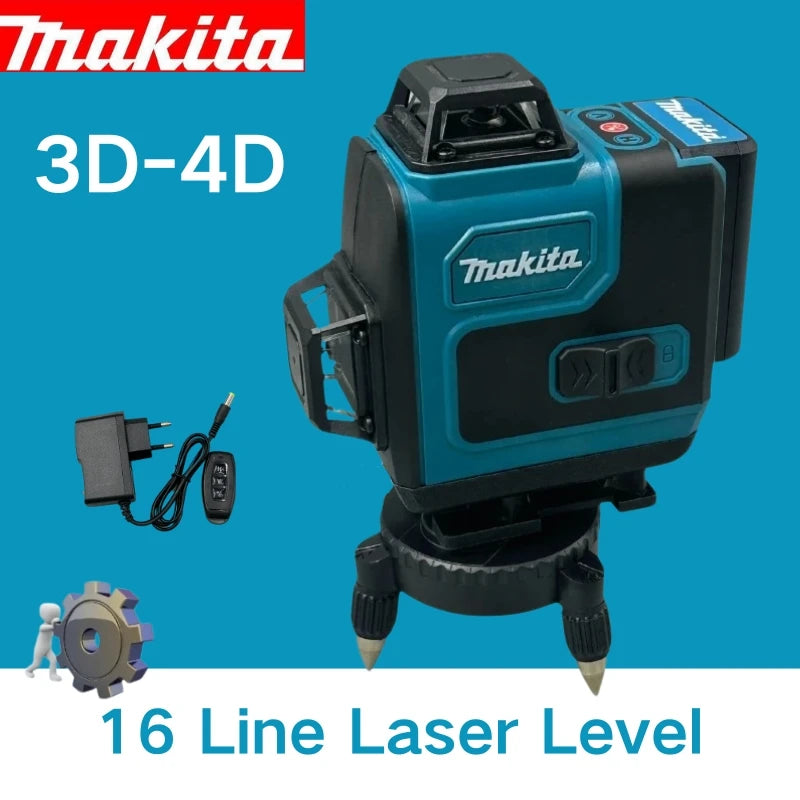 Makita 16 Lines Laser Level 4D High-Precision Green Line Self Leveling Portable 360 Green Beam Horizontal Vertical Laser Level