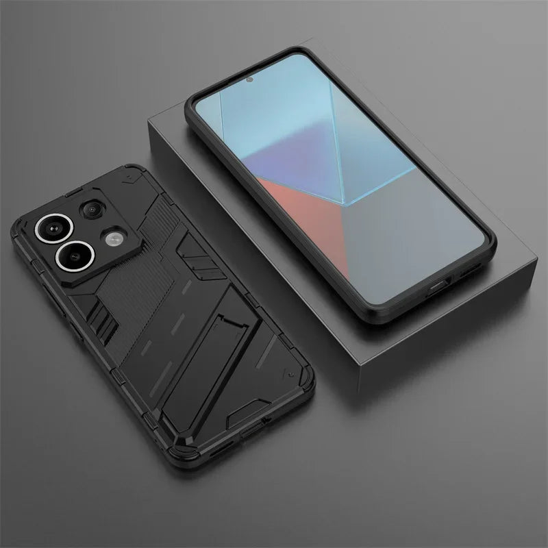 For POCO X6 M6 Pro Case Car Magnetic Armor Shockproof Stand Protection Back Cover for POCO X5 X4 Pro X3 F5 Pro F4 F3 GT Cases