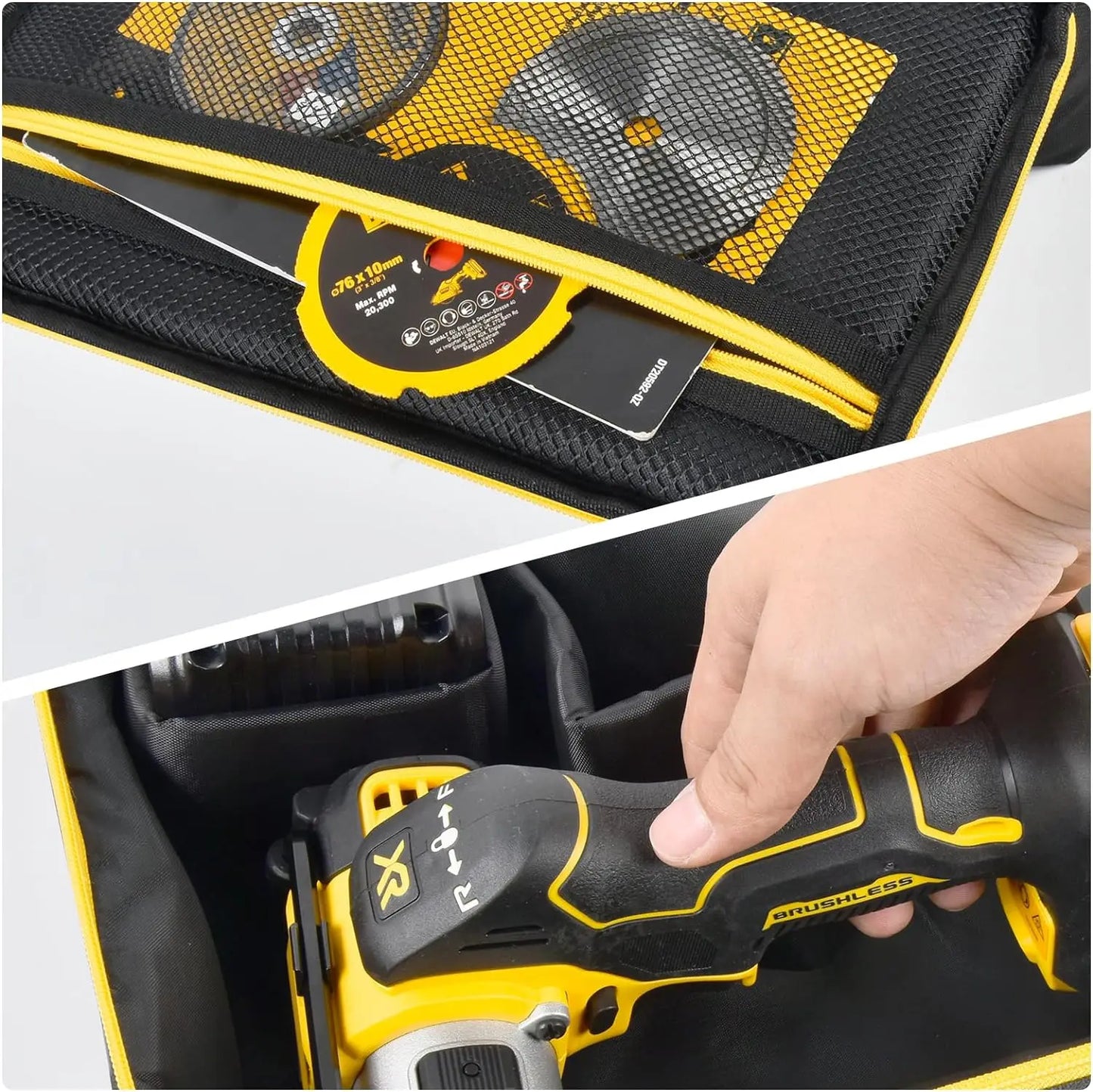 Bag Compatible with DEWALT 20V MAX Cut Off Tool 3 in 1 Brushless (DCS438B), Storage Case Carrying Holder Organizer (case only)