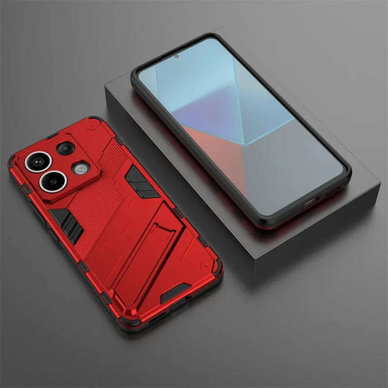 For POCO X6 M6 Pro Case Car Magnetic Armor Shockproof Stand Protection Back Cover for POCO X5 X4 Pro X3 F5 Pro F4 F3 GT Cases