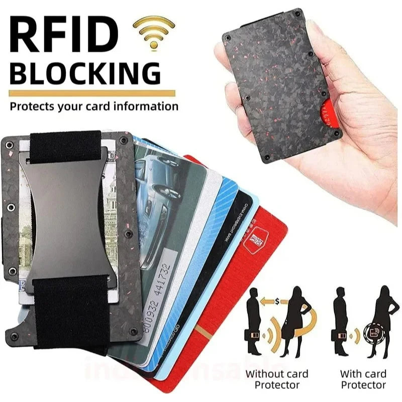 Men's Wallet - Slim, Minimalistic & Seamless, Blocks RFID Scanners, Holds 12 Card & Has a Money Clip (Carbon)