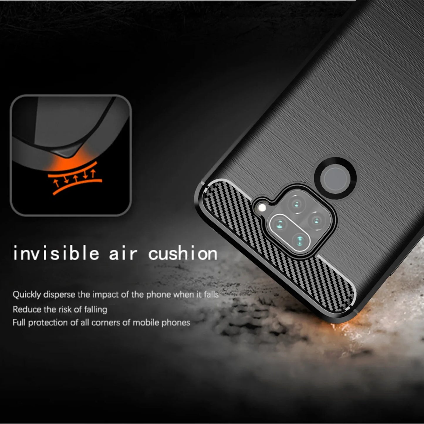 Carbon Fiber Case For Redmi Note 9 9t 9s 9pro max Soft Silicone Shockproof Phone Cover for xaomi redmi note9 4g 9 Pro