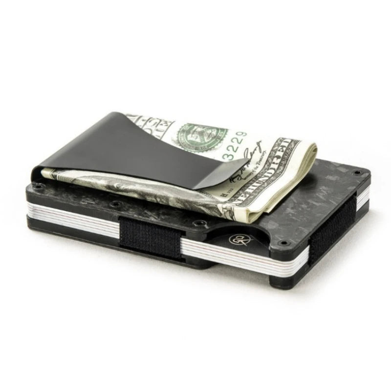 Men's Wallet - Slim, Minimalistic & Seamless, Blocks RFID Scanners, Holds 12 Card & Has a Money Clip (Carbon)